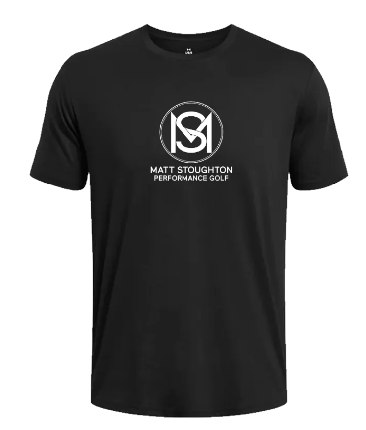 Black Matt Stoughton Performance Golf branded T-shirt