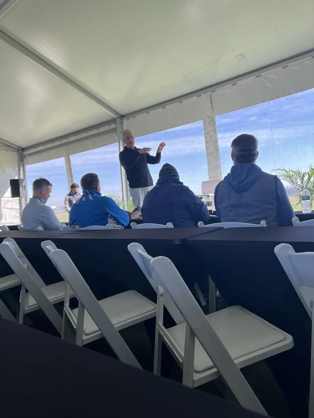 Matt Stoughton leading a golf coaching session